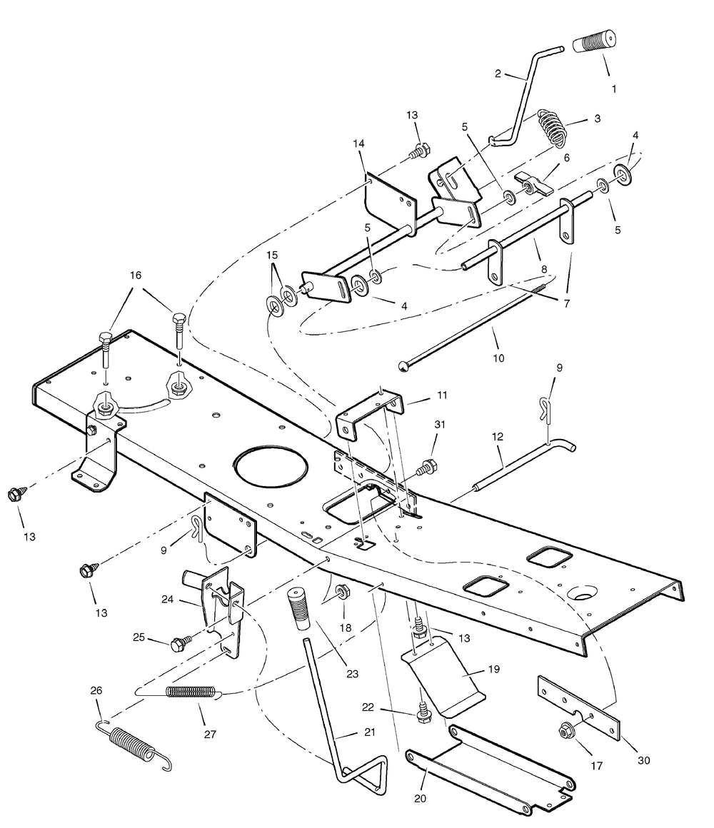 Mower Housing Suspension Diagram and Parts List for 7800507-309007X166A 2009 Briggs and Stratton Lawn Tractor Accessories